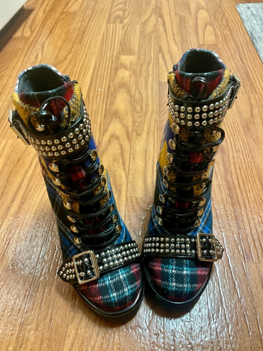 Jeffrey Campbell - Lilith Plaid Studded Booties